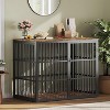 48'' Dog Crate Furniture with 3 Lockable Doors, Dog Kennel with Heavy Duty Metal Frame & Wooden Panels, Crate End Table for Medium to Large Breeds - 4 of 4