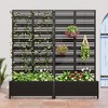 PexFix 72 in. x 35 in. Outdoor Metal Trellis with Planter Box Privacy Screen Garden Fence Wall Applique in Black - 3 of 4