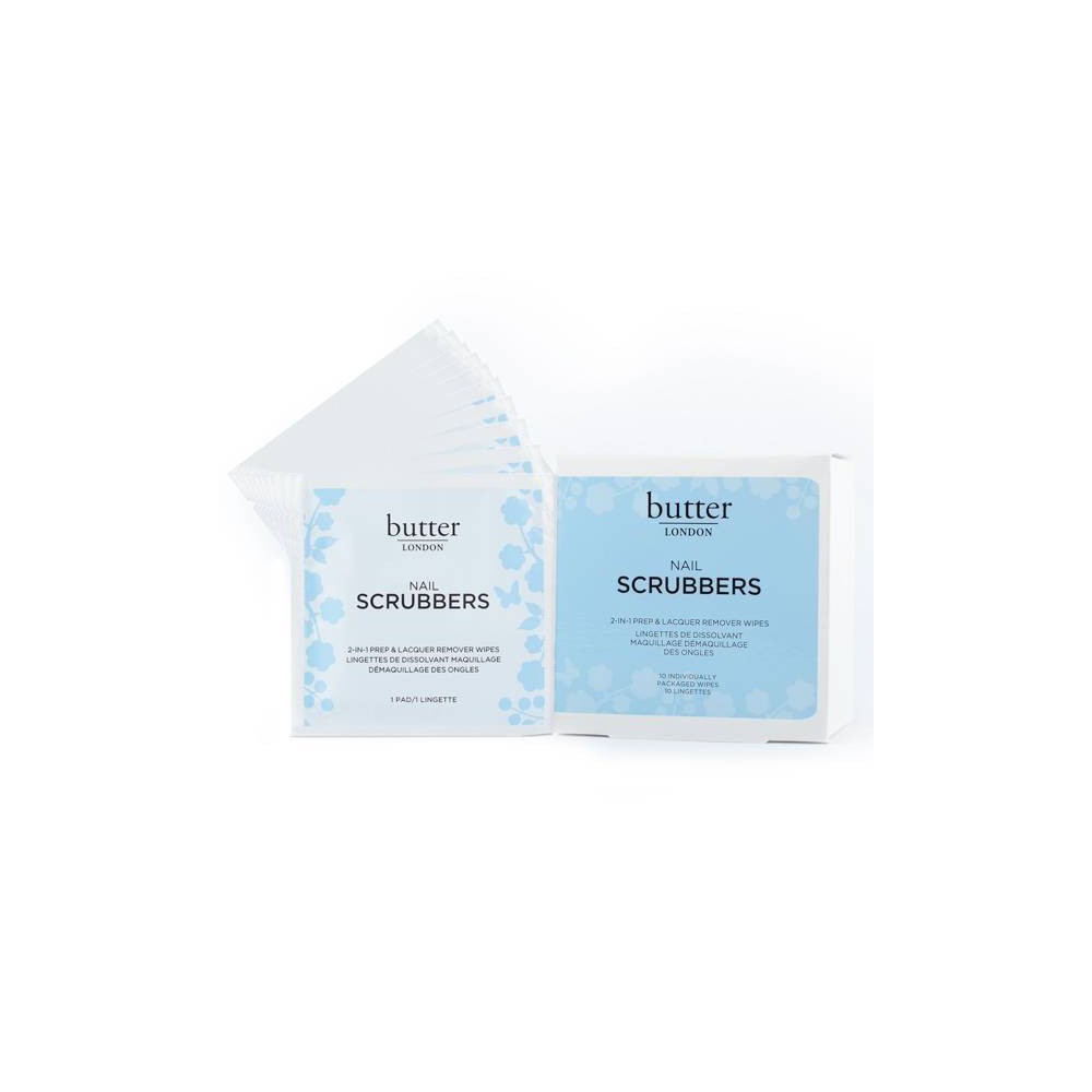 Photos - Manicure & Pedicure Tools butter LONDON Nail Scrubbers 2-in-1 Prep & Remover Wipes - 10ct 