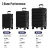 SKONYON 3-Piece Hardshell Luggage Set Durable ABS+PC Suitcase with Spinner Wheels, TSA Lock & YKK Zipper - 3 of 4
