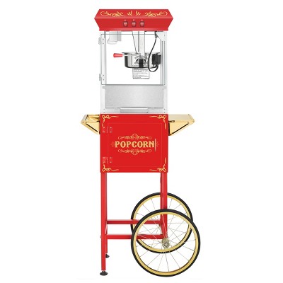 Superior Popcorn 8oz Popper Machine and Cart, Red