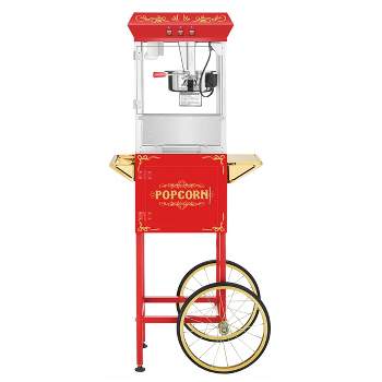 Superior Popcorn 8 oz. Movie Night Popcorn Maker Machine and Cart - Red