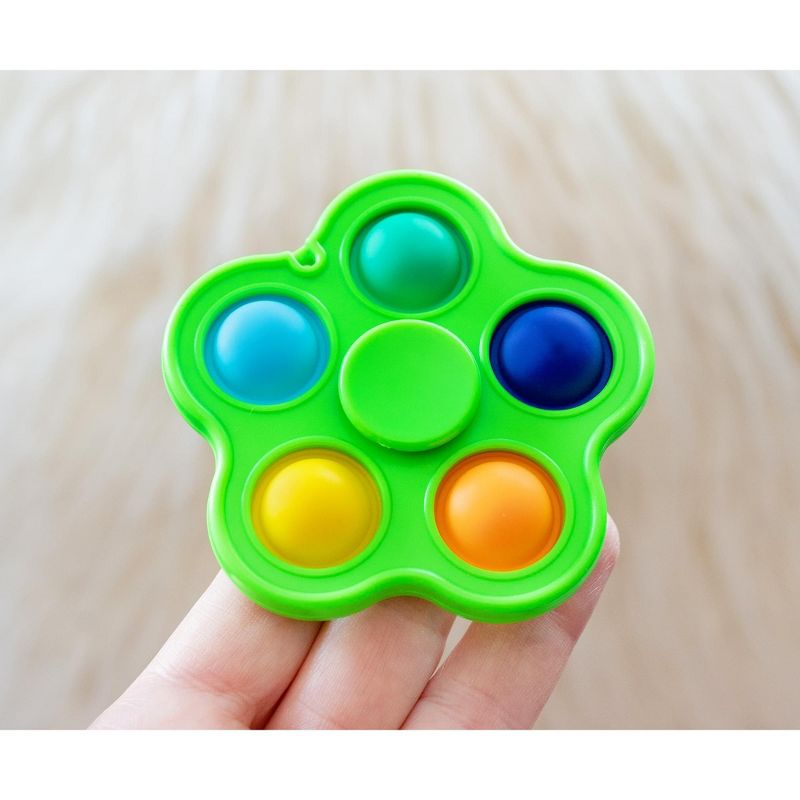 BOB Gift Pop Fidget Toy Spinner Green 5-Button Bubble Popping Game, 3 of 8