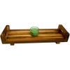 29"x5" Eleganto Teak Wood Bathtub Storage Caddy Natural - EcoDecors: Multifunctional Shower Organizer, Water-Resistant Design - 3 of 4