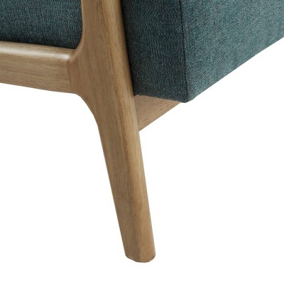 Mid-Century Teal Lounge Chair with Elm Wood Frame