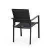 2 Pieces Patio Dining Chairs, Aluminum Frame Stackable Patio Chair with Armrest, Outdoor Weather-Resistant Armchair for Backyard Deck Lawn Black - 4 of 4