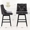 Gericco Swivel Bar Stools, 26" Faux Leather Upholstered Swivel Counter Stools with Back Set of 1, Modern Kitchen Island Stools, Black - 2 of 4