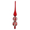 Northlight Iridescent Glittered Glass Finial Christmas Tree Topper - 14.75" - Red and White - 2 of 3