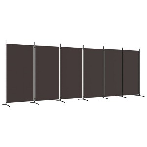 vidaXL 6-Panel Room Divider Brown 204.7"x70.9" Fabric - 1 of 4