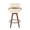 Mid-Century Counter Stool with Wood Frame and Upholstered Seat for Kitchen or Dining (Set of 2) - 4 of 4