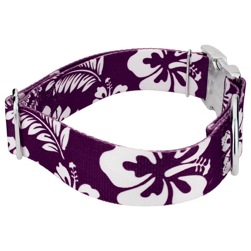 Country Brook Petz 1 1/2 Inch Premium Purple Hawaiian Dog Collar, 3 of 5