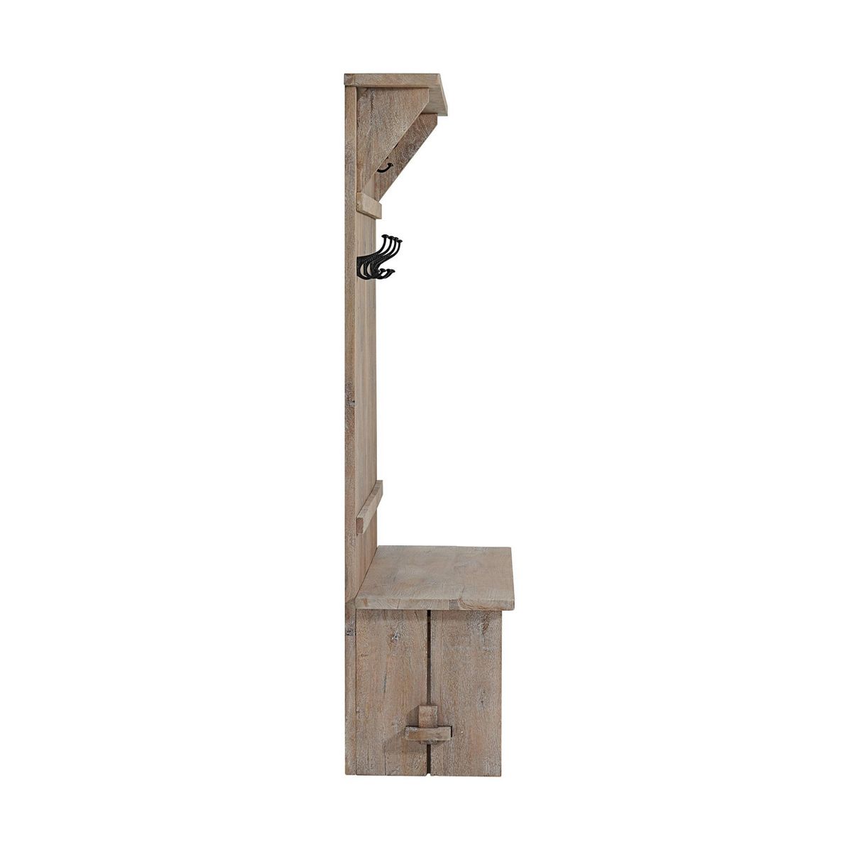 70" Hall Tree Driftwood - Alaterre Furniture - thumbnail 7