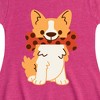 Girls' - Instant Message - Corgi With Bone Fit & Flair Cap Sleeve Graphic Dress - 2 of 4