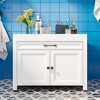 FUFU&GAGA Elegant White Bathroom Cabinet Spacious Countertop, Smooth - Glide Drawer & Adjustable Shelves for Versatile Storage - 3 of 4