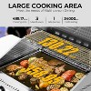 ZAFRO 3-Burner Propane Gas Grill with Side Burner 34,000 BTU Stainless Steel Outdoor BBQ Grill, Cast Iron Grates, Portable for Patio, Camping - 3 of 4