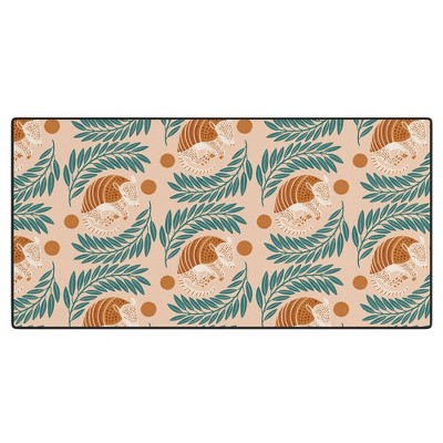 Jessica Molina Sleepy Armadillo Burnt Orange Desk Mat - Deny Designs