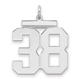 Black Bow Jewelry Sterling Silver, Athletic Collection, Large Polished Number 38 Pendant - 1 of 4