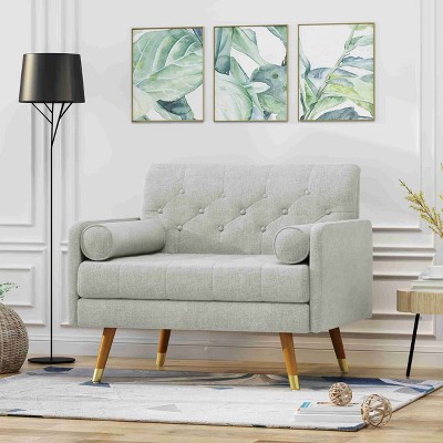 CAVINAS Tufted Accent Chair with Mid-Height Backrest,Mid-Century Upholstered Living Room Chairs,Reading Chairs for Living Room