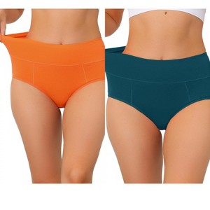 Allegra K Women's High Waist Available in Plus Size Tummy Control Brief 2 Packs - 1 of 4