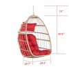 Okak Rattan Egg Swing Chair with Cushion,Outdoor Patio Wicker Hanging Chair,Woven Hammock Swing Chair for Patio,360LBS Capacity - 4 of 4