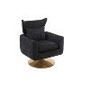 CAVINAS Mid-Century Modern 360° Swivel Accent Chair,Elegant Upholstered Armchair with Golden Metal Base for Stylish Living Room,Office - 2 of 4