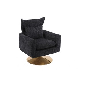 NicBex Linen Swivel Accent Chair,Upholstered Swivel Living Room Chairs with Wraparound Backrest,Comfy Arm Chair,Accent Chairs for Living Room - 1 of 4