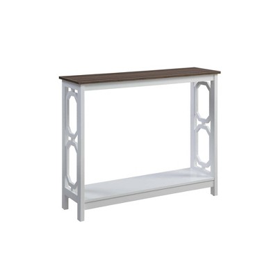 Omega Console with Shelf Table Driftwood Top/White - Breighton Home