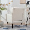 Kumasinova Modern Accent Chair with Waist Pillow, Upholstered Arm Chairs with Tapered Wooden Legs, Reading Chair for Living Room, Bedroom, Office - 2 of 4