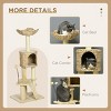 TopComfy Pet Tower Indoor Cat Tree Tower Sisal Scratching Posts Non Slip Ramp Cozy Condo Toy Balls Soft Bed for Cats, Beige, 17.75"*15.75"*45.75" - 3 of 4