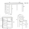 5-Piece Solid Wood Counter Height Dining Table Set, Table with Rack and 4 Upholstered Chairs - ModernLuxe - 4 of 4
