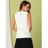 INSPIRE CHIC Women's Casual Peter Pan Collar Sleeveless Jacquard Floral Tank Top - 3 of 4