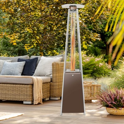 Casafield Mocha Pyramid Patio Heater with Dancing Flame and Wheels