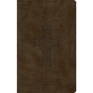Large Print Value Thinline Bible-ESV-Cross Design - (Leather Bound) - 1 of 1