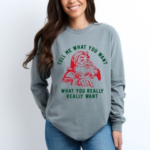 Simply Sage Market Tell Me What You Want Garment Dyed Long Sleeve - 1 of 4