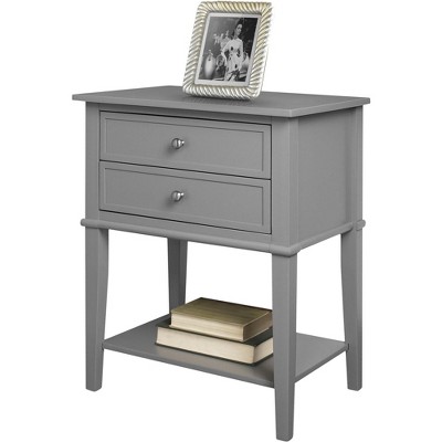 Franklin Gray Solid and Manufactured Wood End Table with Storage
