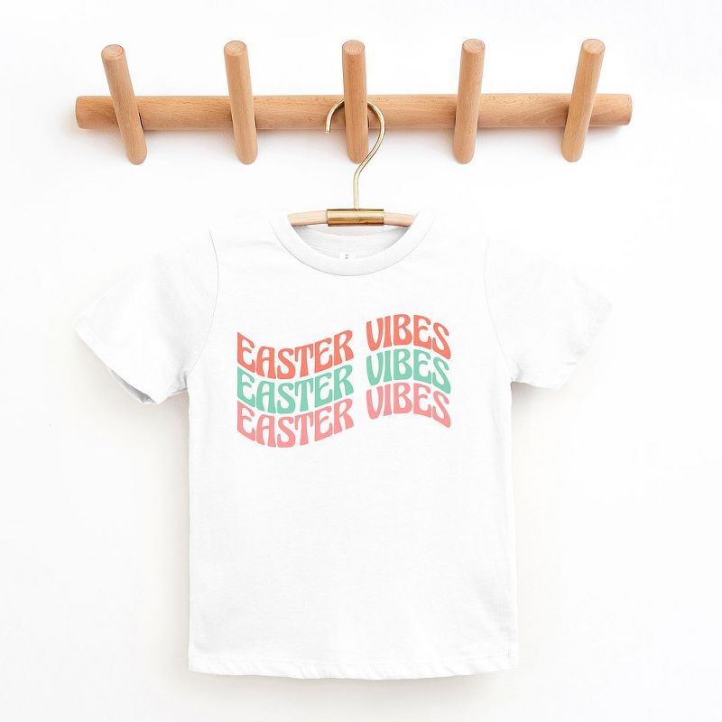 The Juniper Shop Easter Vibes Wavy Stacked Toddler Short Sleeve Tee, 1 of 3