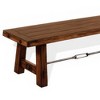 Royal Hampton Reggie Dining Bench, Mahogany Wood, Turnbuckle Accents, 64 Inch - 3 of 4
