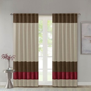Kumasinova 84" Transitional Flat Fold Curtains Panel,Kitchen Curtains with Lining,Window Curtains for Living Room & Bedroom - 1 of 4