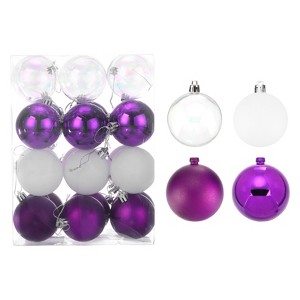 Unique Bargains Plastic Party Wedding Christmas Box Packed Hanging Ornament Balls 2.4" 24 Pcs - 1 of 4