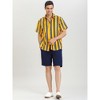 Lars Amadeus Men's Summer Striped Shirts Short Sleeves Button Down Beach Color Block Shirt - 2 of 4