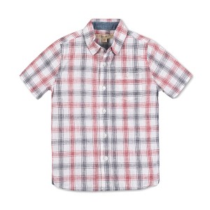 Hope & Henry Boys' Short Sleeve Linen Shirt with Side Vent, Infant - 1 of 4