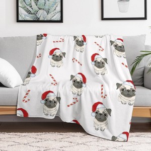 Christmas Puppy Dog Christmas Throw Blanket Soft Fleece Christmas Blanket Cozy Flannel Throw for Couch Bed 30x40 inches - 1 of 1