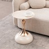 FONTOI Mermaid Tail End Table, Metal Pedestal Table, Accent Table for Living Room Bedroom Office, White, 15.7"*21.2"*15.7" - 4 of 4