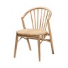 bali & pari Kobe Mid-Century Modern Natural Brown Finished Wood and Rattan Dining Chair - 2 of 4