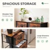 DOMETOUR Fabric Dresser with 2 Drawers, Nightstands with Adjustable Feet, End Table for Bedroom, Set of 2 - 3 of 4