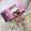 LOVELAY CREATIONS Short Almond Press-On Nails with Brown French Tip Designs - 4 of 4