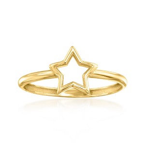 Ross-Simons Italian 10kt Yellow Gold Star Ring Size 7 - 1 of 3