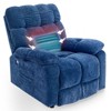 NicBex Recliner Chair Electric Power Lift Chair Massage Chair with Heating for Elderly with 2 Side Pockets with USB Ports for Living Room, Blue - 2 of 4