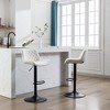 DOMETOUR 2 pc Gas Lift Armless White Faux Leather Barstool-Glacier White - 2 of 4