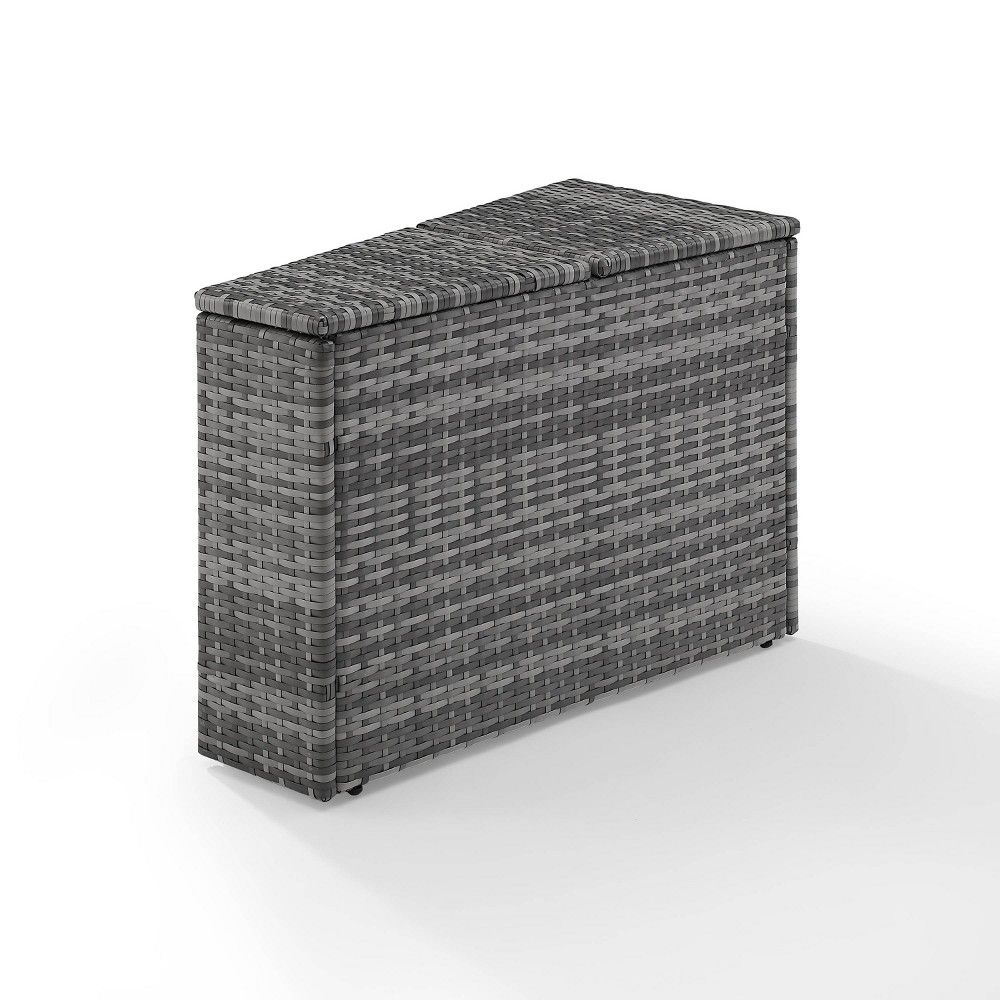 Catalina Outdoor Wicker Arm Table Gray Crosley